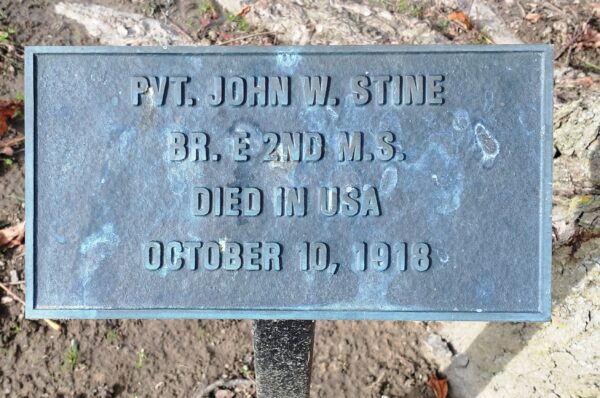 PVT. JOHN W. STINE WAR MEMORIAL TREE PLAQUE
