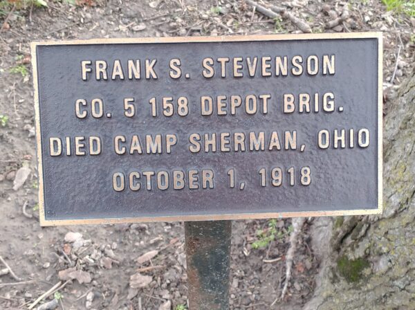 FRANK S. STEVENSON WAR MEMORIAL TREE PLAQUE