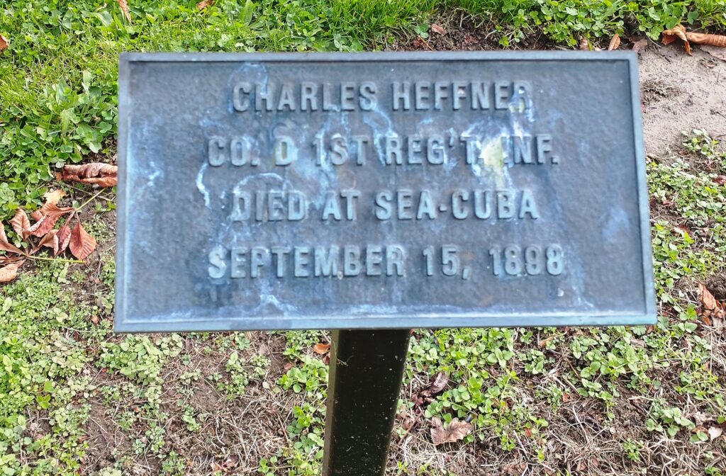 CHARLES HEFFNER WAR MEMORIAL TREE PLAQUE
