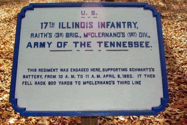 U.S. 17TH ILLINOIS INFANTRY MEMORIAL PLAQUE I