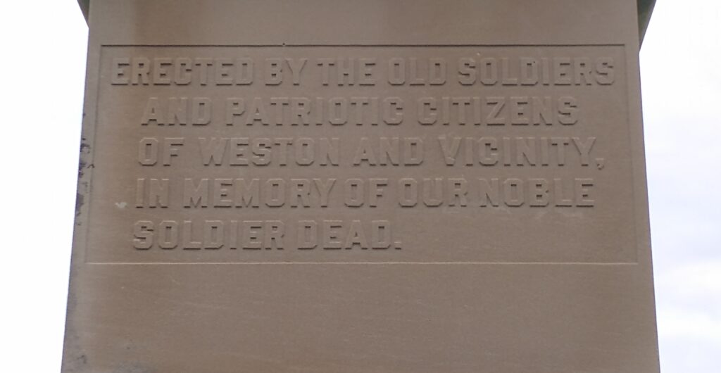 CITIZENS OF WESTON CIVIL WAR MEMORIAL SIDE C