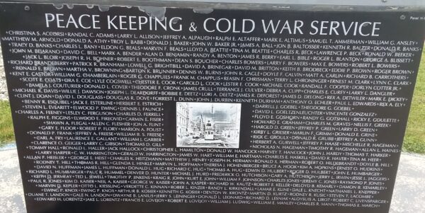 PEACE KEEPING & COLD WAR SERVICE MEMORIAL STONE B