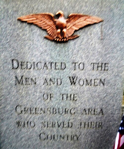 GREENSBURG AREA WAR VETERANS MEMORIAL  DEDICATION STONE