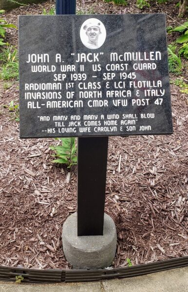 JOHN A. “JACK” MCMULLEN WAR MEMORIAL PLAQUE