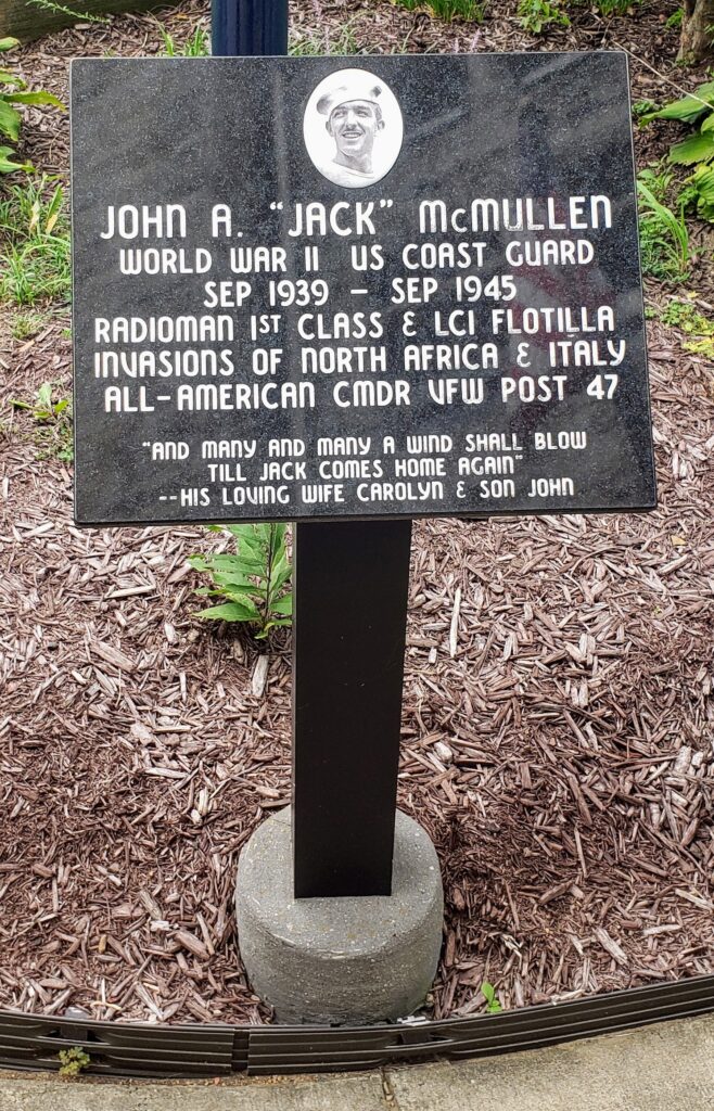 JOHN A. “JACK” MCMULLEN WAR MEMORIAL PLAQUE