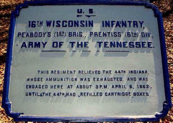 U.S. 16TH WISCONSIN INFANTRY MEMORIAL PLAQUE I