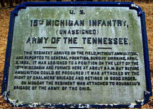 U.S. 15TH MICHIGAN INFANTRY MEMORIAL PLAQUE IV
