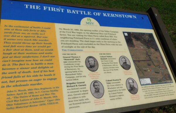 THE FIRST BATTLE OF KERNSTOWN MARCH 23, 1862 WAR MEMORIAL PANEL
