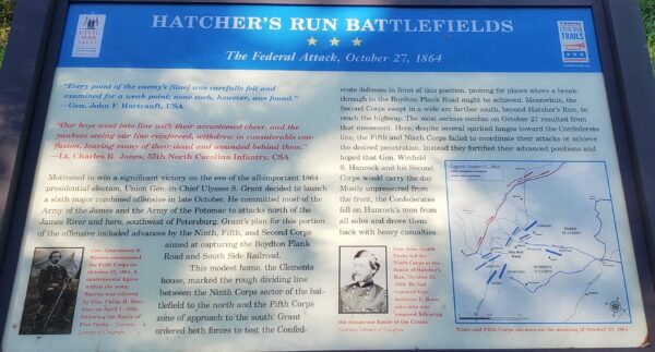 HATCHER’S RUN BATTLEFIELDS WAR MEMORIAL PANEL