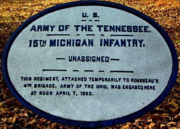 U.S. 15TH MICHIGAN INFANTRY MEMORIAL PLAQUE III