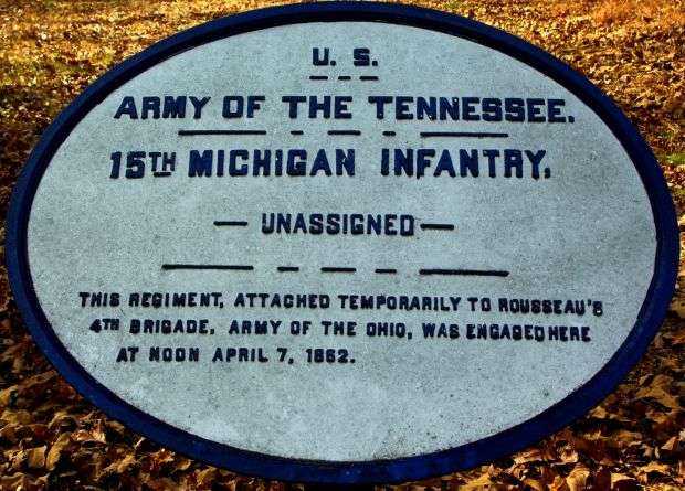 U.S. 15TH MICHIGAN INFANTRY MEMORIAL PLAQUE III