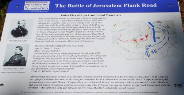 THE BATTLE OF JERUSALEM PLANK ROAD MEMORIAL PANEL