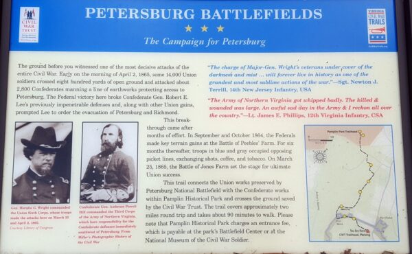 PETERSBURG BATTLEFIELDS THE CAMPAIGN FOR PETERSBURG MEMORIAL PANEL