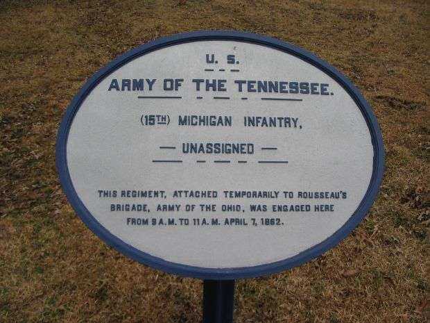 U.S. 15TH MICHIGAN INFANTRY MEMORIAL PLAQUE II