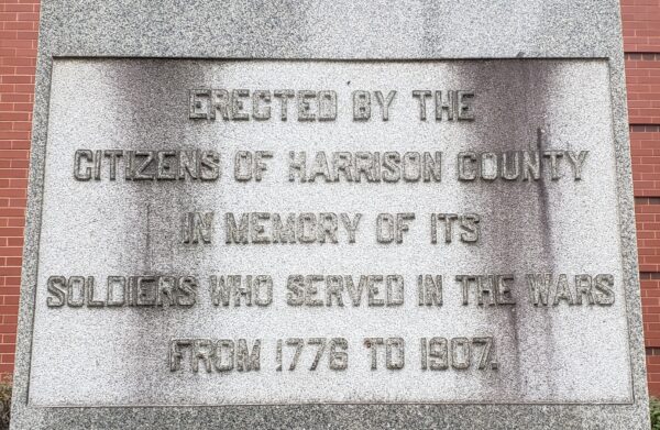HARRISON COUNTY SOLDIERS MEMORIAL DEDICATION STONE