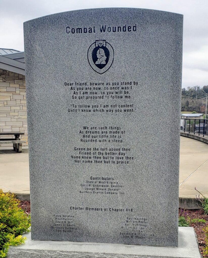 CHAPTER 418 COMBAT WOUNDED WAR MEMORIAL FRONT