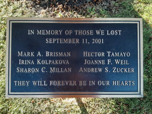 PITTSFORD SEPTEMBER 11, 2001 WAR MEMORIAL TREE PLAQUE