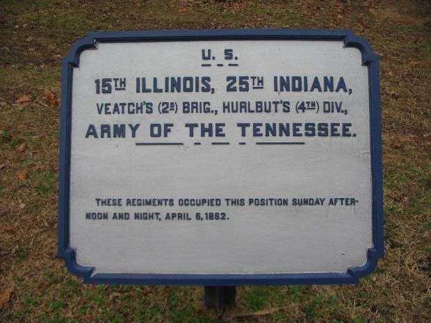 U.S. 15TH ILLINOIS, 25TH INDIANA MEMORIAL PLAQUE