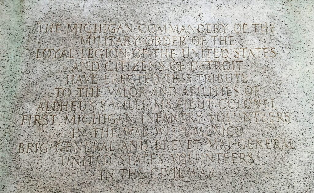 MAJOR GENERAL ALPHEUS STARKEY WILLIAMS WAR MEMORIAL STONE B