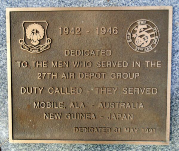 27TH AIR DEPOT GROUP WAR MEMORIAL PLAQUE DAYTON