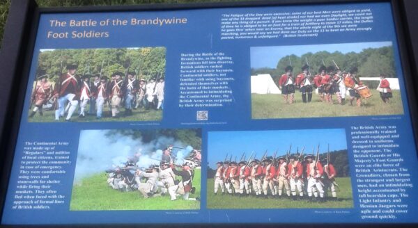 THE BATTLE OF THE BRANDYWINE FOOT SOLDIERS MEMORIAL PANEL