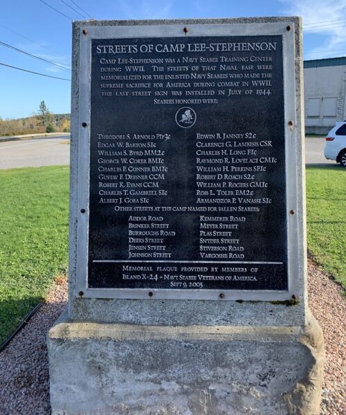 CAMP LEE-STEPHENSON WAR MEMORIAL BACK