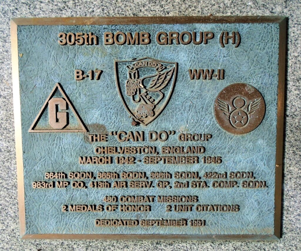 305TH BOMB GROUP (H) WAR MEMORIAL PLAQUE DAYTON