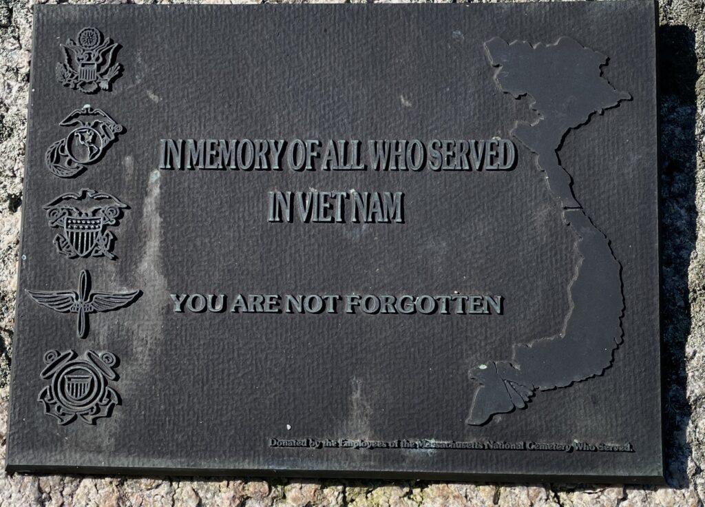 MASSACHUSETTS NATIONAL CEMETERY ALL WHO SERVED IN VIETNAM WAR MEMORIAL PLAQUE