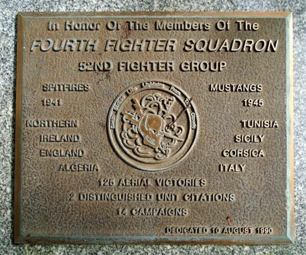 4TH FIGHTER SQUADRON WAR MEMORIAL PLAQUE