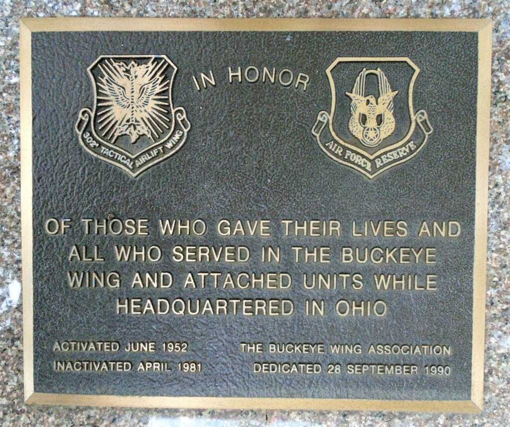 BUCKEYE WING MEMORIAL PLAQUE