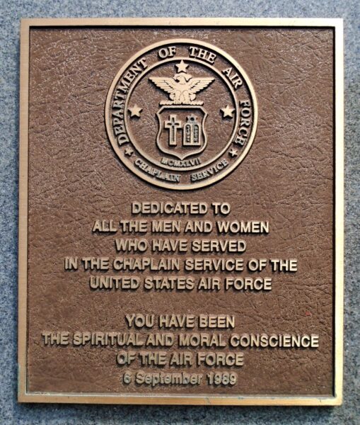 CHAPLAIN SERVICE UNITED STATES AIR FORCE MEMORIAL PLAQUE