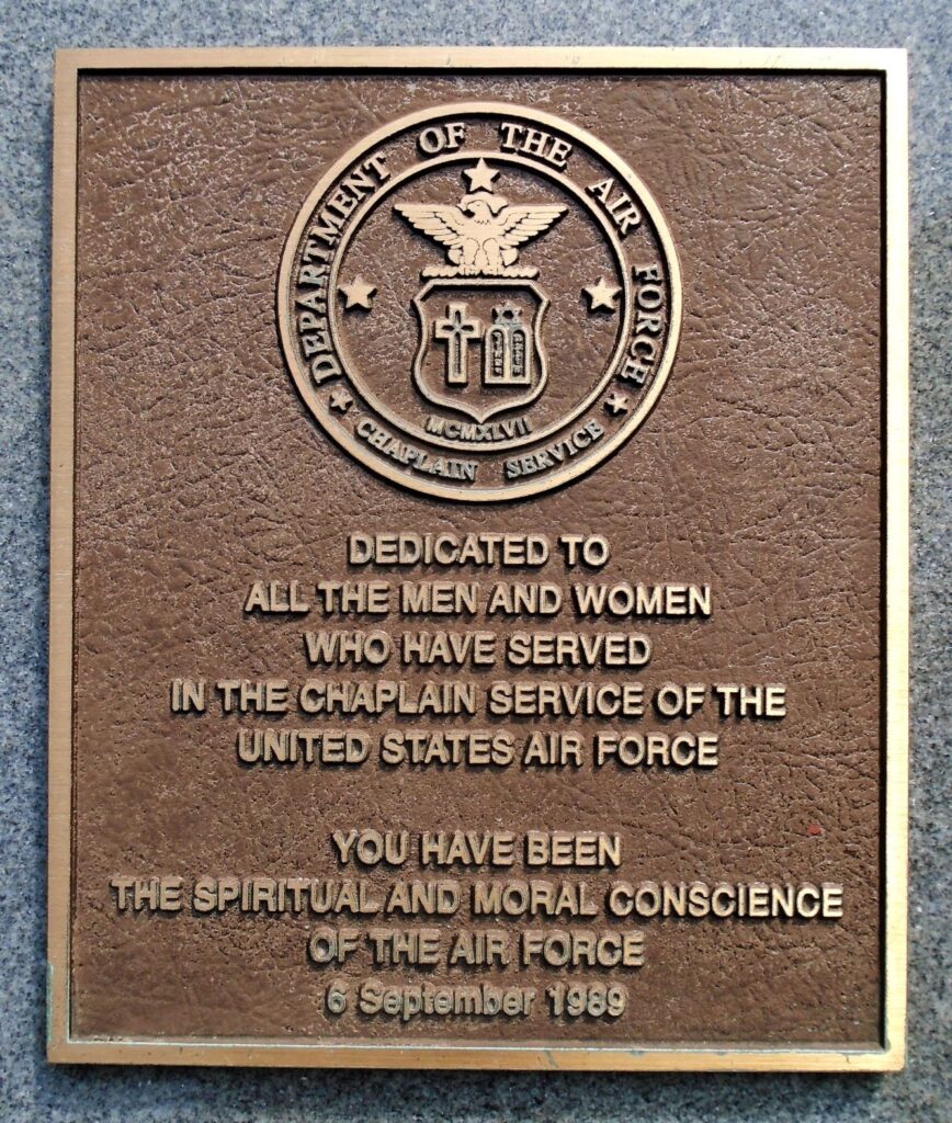 CHAPLAIN SERVICE UNITED STATES AIR FORCE MEMORIAL PLAQUE