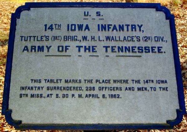 U.S. 14TH IOWA INFANTRY MEMORIAL PLAQUE II