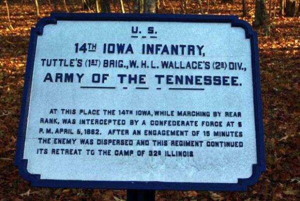 U.S. 14TH IOWA INFANTRY MEMORIAL PLAQUE I