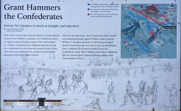 GRANT HAMMERS THE CONFEDERATES WAR MEMORIAL PANEL