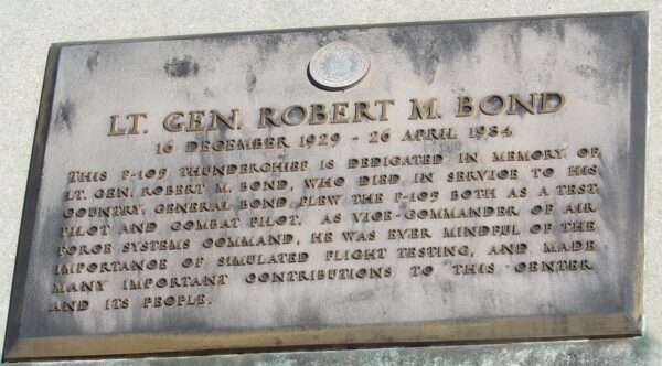 LT. GEN. ROBERT M. BOND WAR MEMORIAL AIRCRAFT PLAQUE