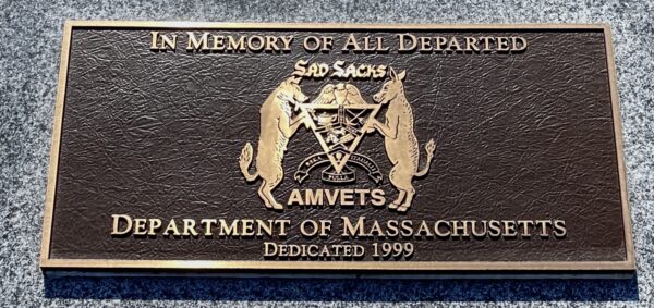 MASSACHUSETTS NATIONAL CEMETERY AMVETS MEMORIAL PLAQUE