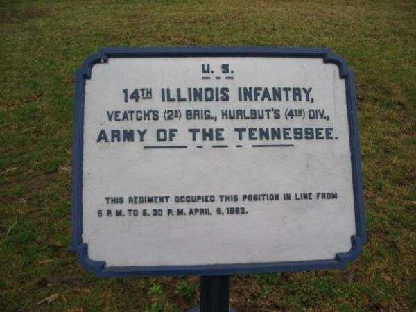 U.S. 14TH ILLINOIS INFANTRY MEMORIAL PLAQUE