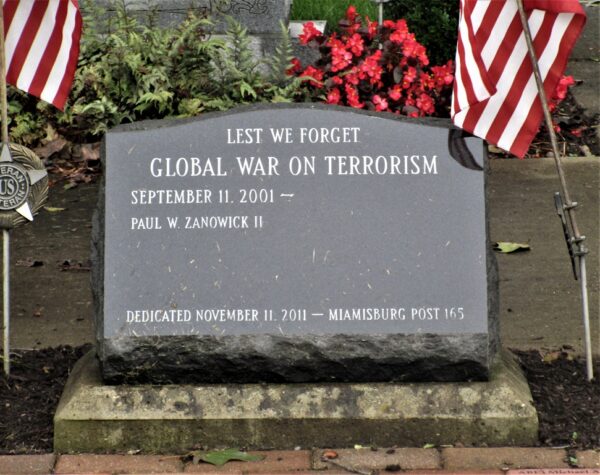 MIAMISBURG POST 165 GLOBAL WAR ON TERRORISM MEMORIAL