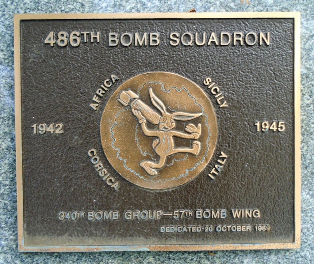 486TH BOMB SQUADRON WAR MEMORIAL PLAQUE