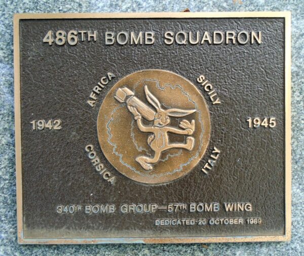 486TH BOMB SQUADRON WAR MEMORIAL PLAQUE