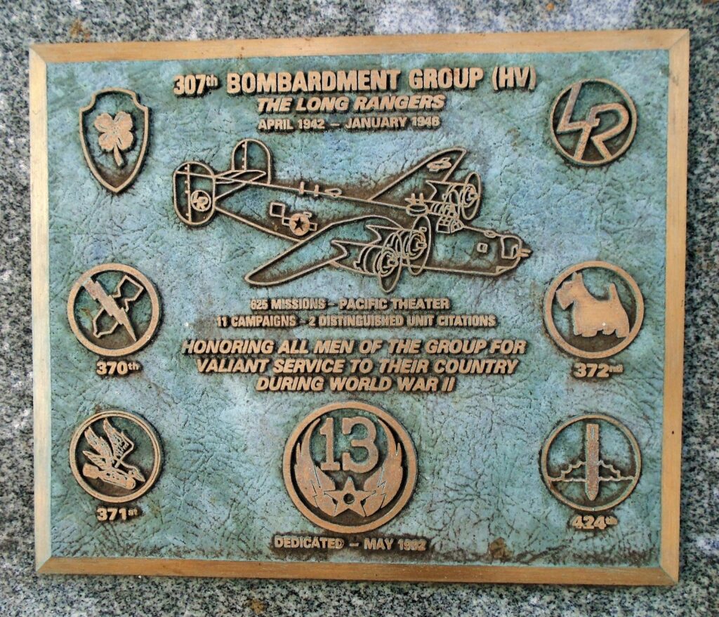 307TH BOMBARDMENT GROUP (VH) WAR MEMORIAL PLAQUE