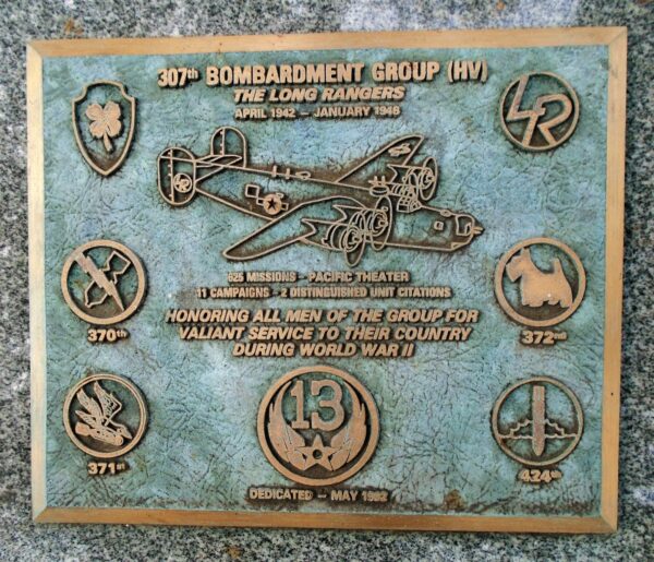 307TH BOMBARDMENT GROUP (VH) WAR MEMORIAL PLAQUE