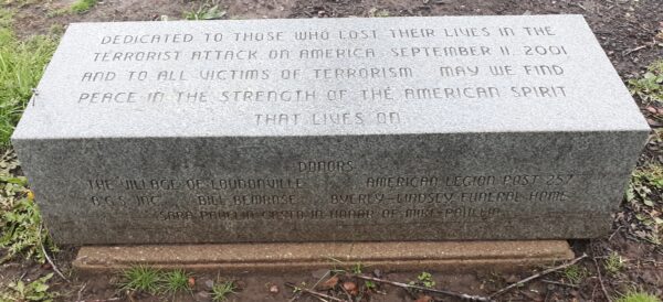 LOUDONVILLE’S SEPTEMBER 11, 2001 MEMORIAL TREE STONE