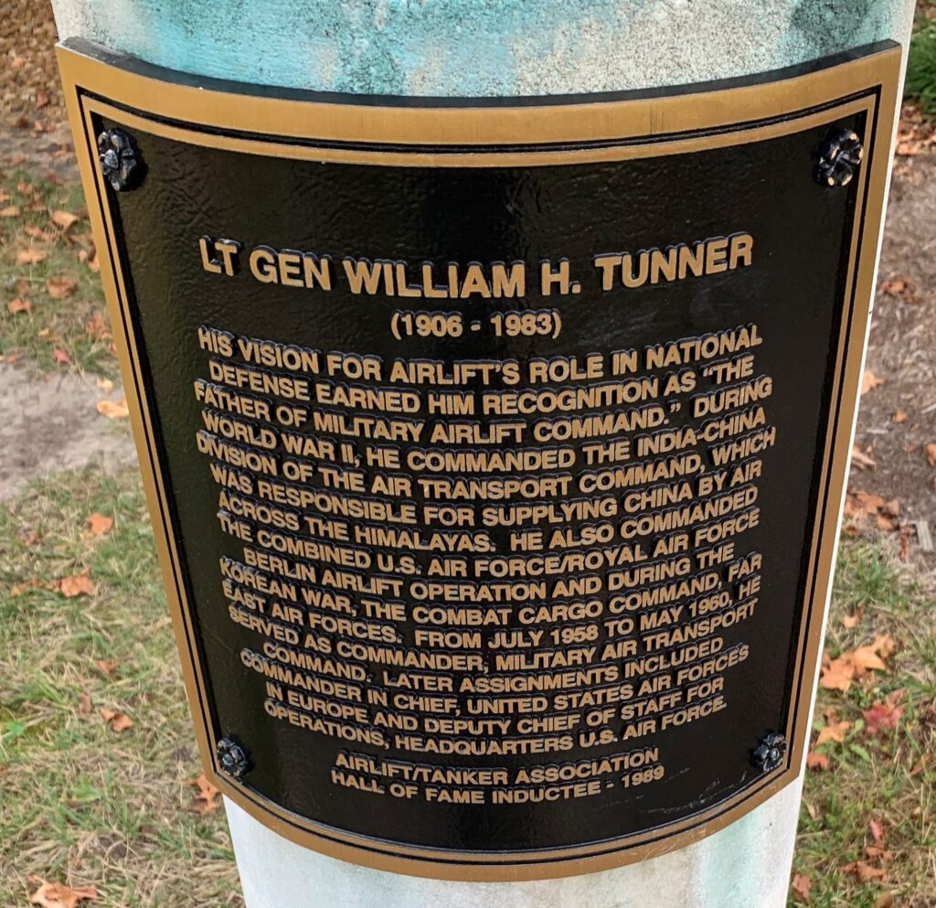 LT GEN WILLIAM H. TUNNER WAR MEMORIAL PLAQUE