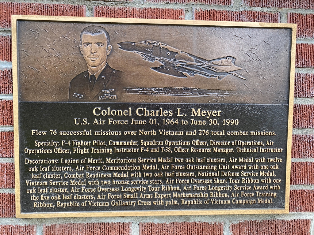 COLONEL CHARLES L. MEYER WAR MEMORIAL PLAQUE
