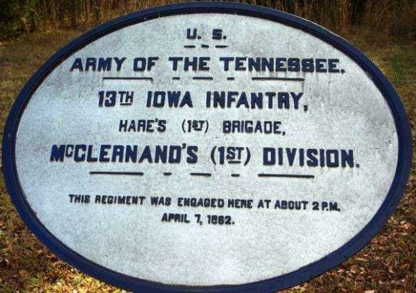 U.S. 13TH IOWA INFANTRY MEMORIAL PLAQUE IV