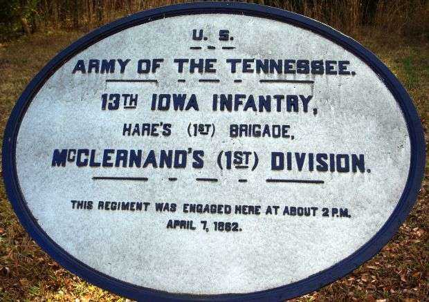 U.S. 13TH IOWA INFANTRY MEMORIAL PLAQUE IV