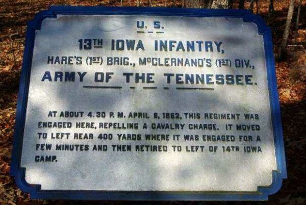 U.S. 13TH IOWA INFANTRY MEMORIAL PLAQUE II