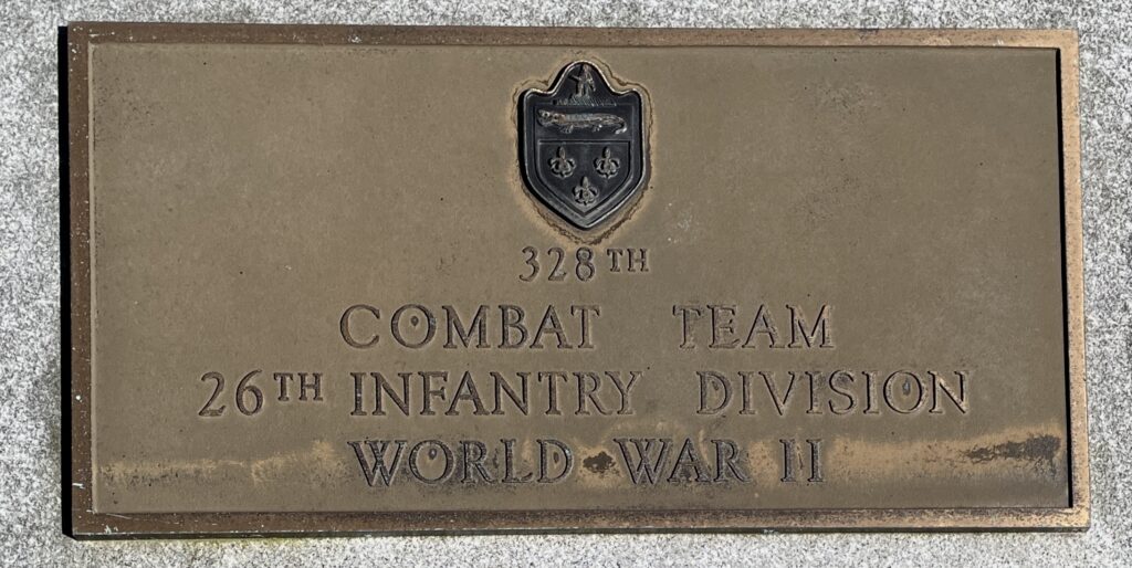 MASSACHUSETTS NATIONAL CEMETERY 328TH COMBAT TEAM WAR MEMORIAL PLAQUE
